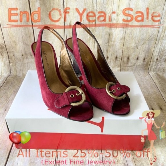 This item is unavailable - Etsy Anne Klein Suede slingback pumps in wine, sz 7.5M